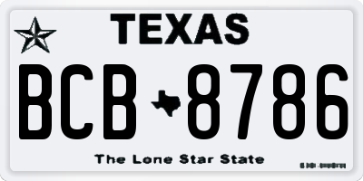 TX license plate BCB8786