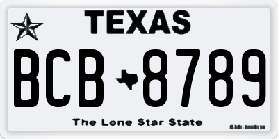 TX license plate BCB8789