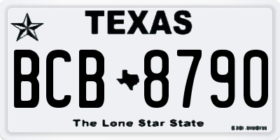 TX license plate BCB8790