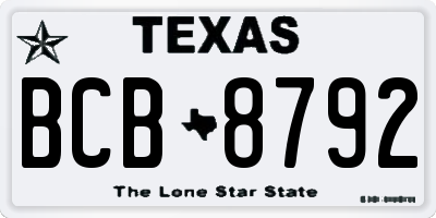 TX license plate BCB8792
