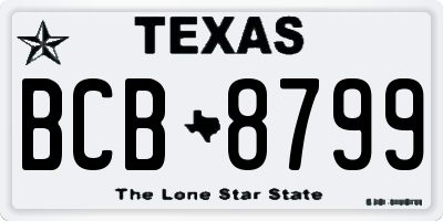 TX license plate BCB8799