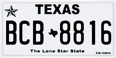 TX license plate BCB8816