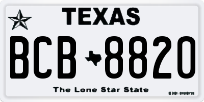 TX license plate BCB8820