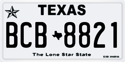 TX license plate BCB8821