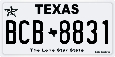 TX license plate BCB8831