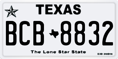 TX license plate BCB8832