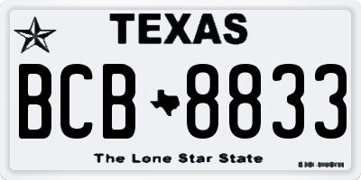 TX license plate BCB8833