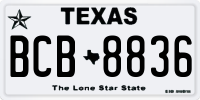 TX license plate BCB8836
