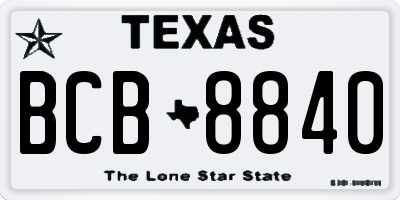 TX license plate BCB8840