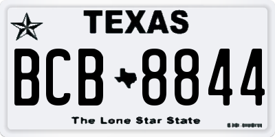 TX license plate BCB8844