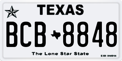 TX license plate BCB8848