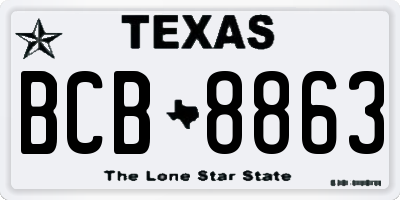 TX license plate BCB8863