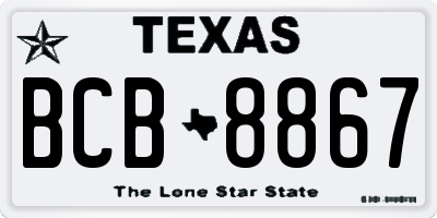 TX license plate BCB8867