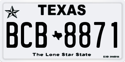 TX license plate BCB8871