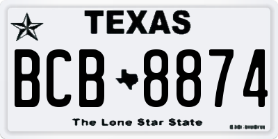 TX license plate BCB8874
