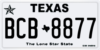 TX license plate BCB8877