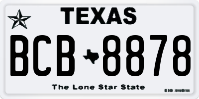 TX license plate BCB8878