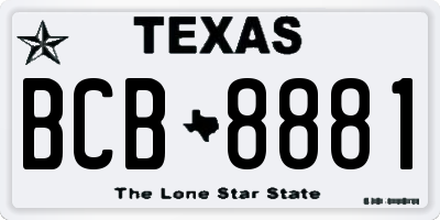 TX license plate BCB8881