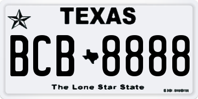 TX license plate BCB8888