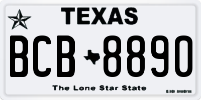 TX license plate BCB8890