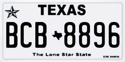 TX license plate BCB8896