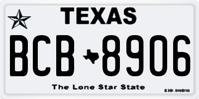 TX license plate BCB8906