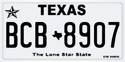 TX license plate BCB8907