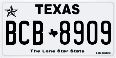 TX license plate BCB8909