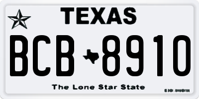 TX license plate BCB8910