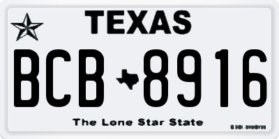 TX license plate BCB8916