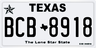 TX license plate BCB8918