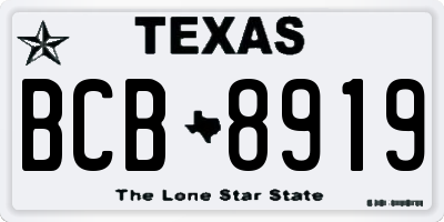 TX license plate BCB8919