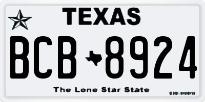 TX license plate BCB8924