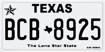 TX license plate BCB8925