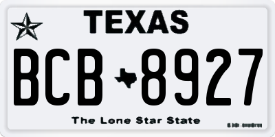 TX license plate BCB8927