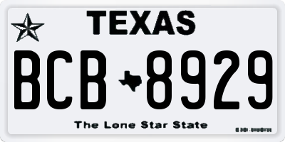 TX license plate BCB8929
