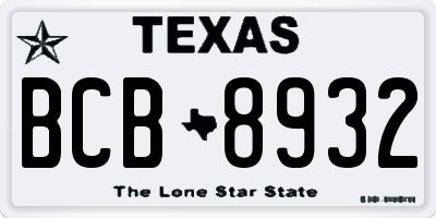 TX license plate BCB8932