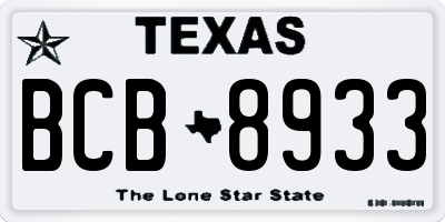 TX license plate BCB8933