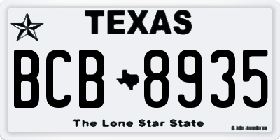 TX license plate BCB8935