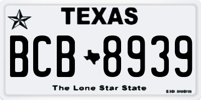 TX license plate BCB8939