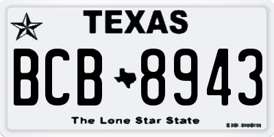 TX license plate BCB8943
