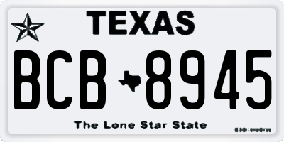 TX license plate BCB8945