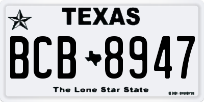 TX license plate BCB8947