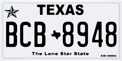 TX license plate BCB8948