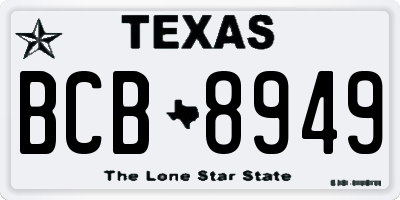 TX license plate BCB8949