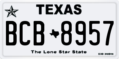 TX license plate BCB8957