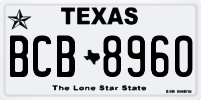 TX license plate BCB8960
