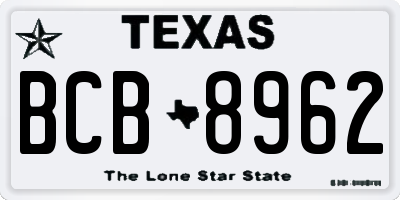 TX license plate BCB8962