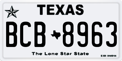 TX license plate BCB8963