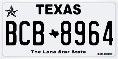 TX license plate BCB8964